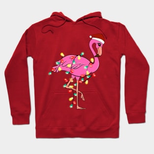 Flamingo Wrapped With Christmas Lights Hoodie